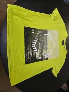Angelo Litrico Urbndist Neon Yellow Lime Graphic T-Shirt Men 3XL
